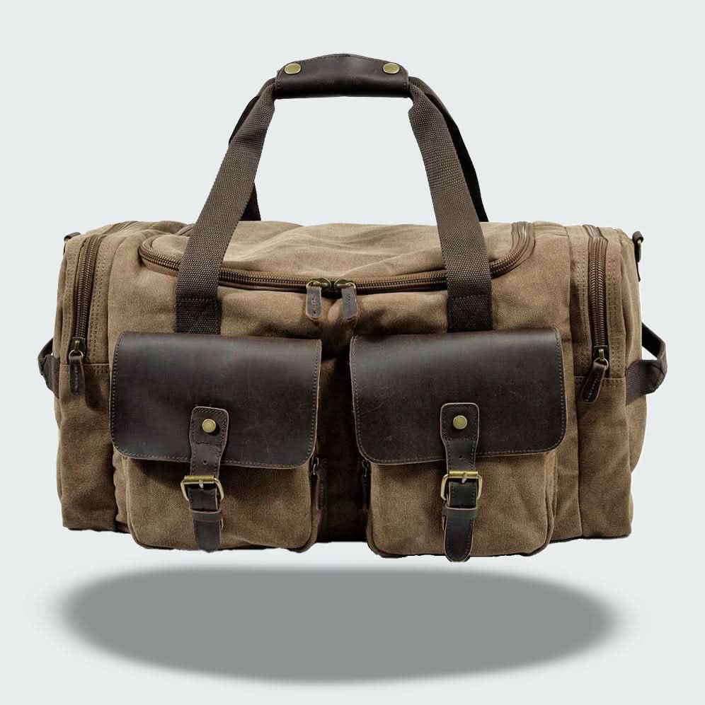 Lisslune | Vanguard Waxed Canvas & Leather Travel Duffle – 36.5L