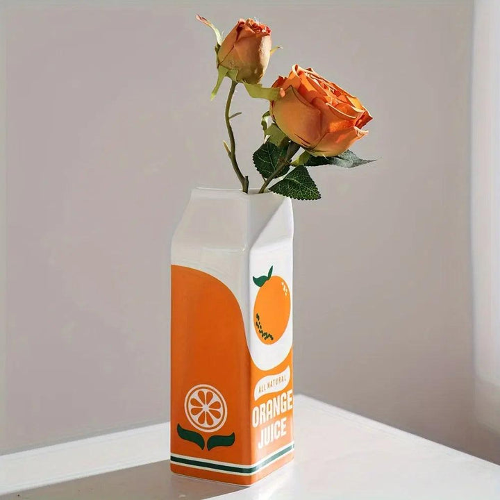 Lisslune | PlayfulBlooms - Orange Juice Cardboard-inspired Vase
