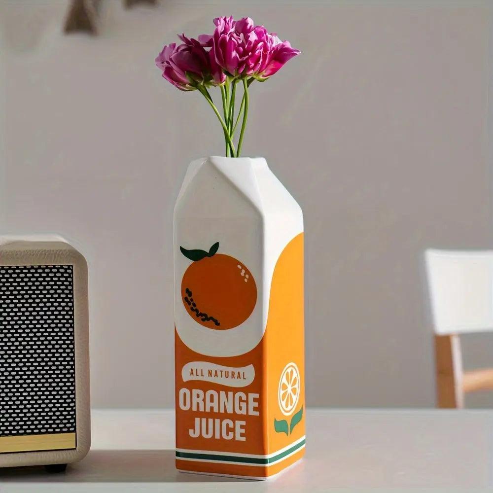 Lisslune | PlayfulBlooms - Orange Juice Cardboard-inspired Vase