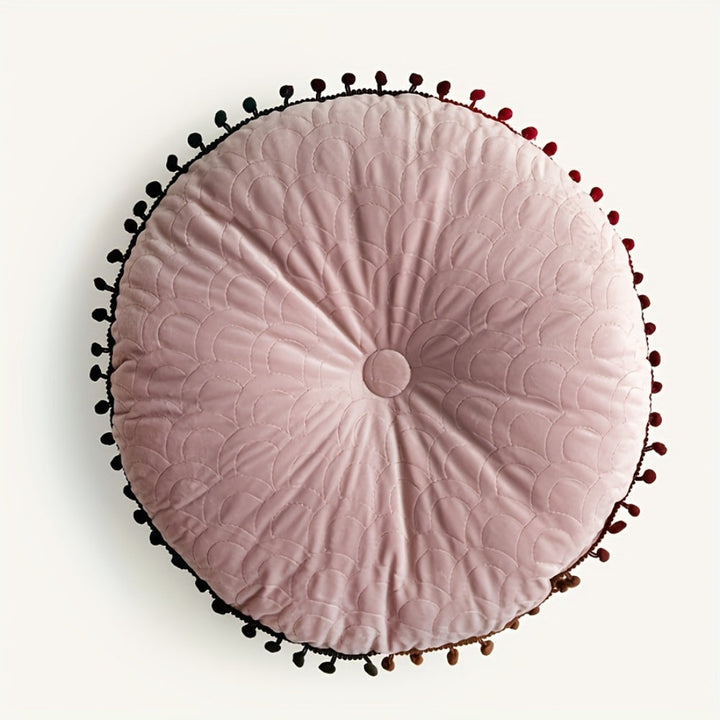 Lisslune | Veloura Round Vintage Quilted Ottoman Cushion Pad
