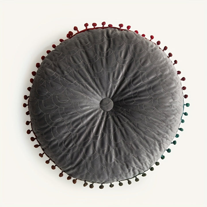 Lisslune | Veloura Round Vintage Quilted Ottoman Cushion Pad