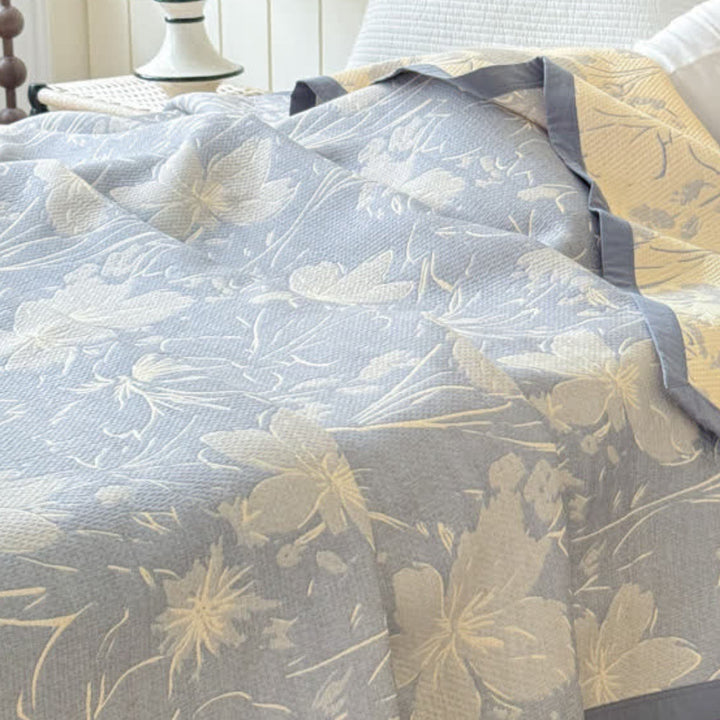 Lisslune | Velurelle Reversible Cotton Floral Blanket