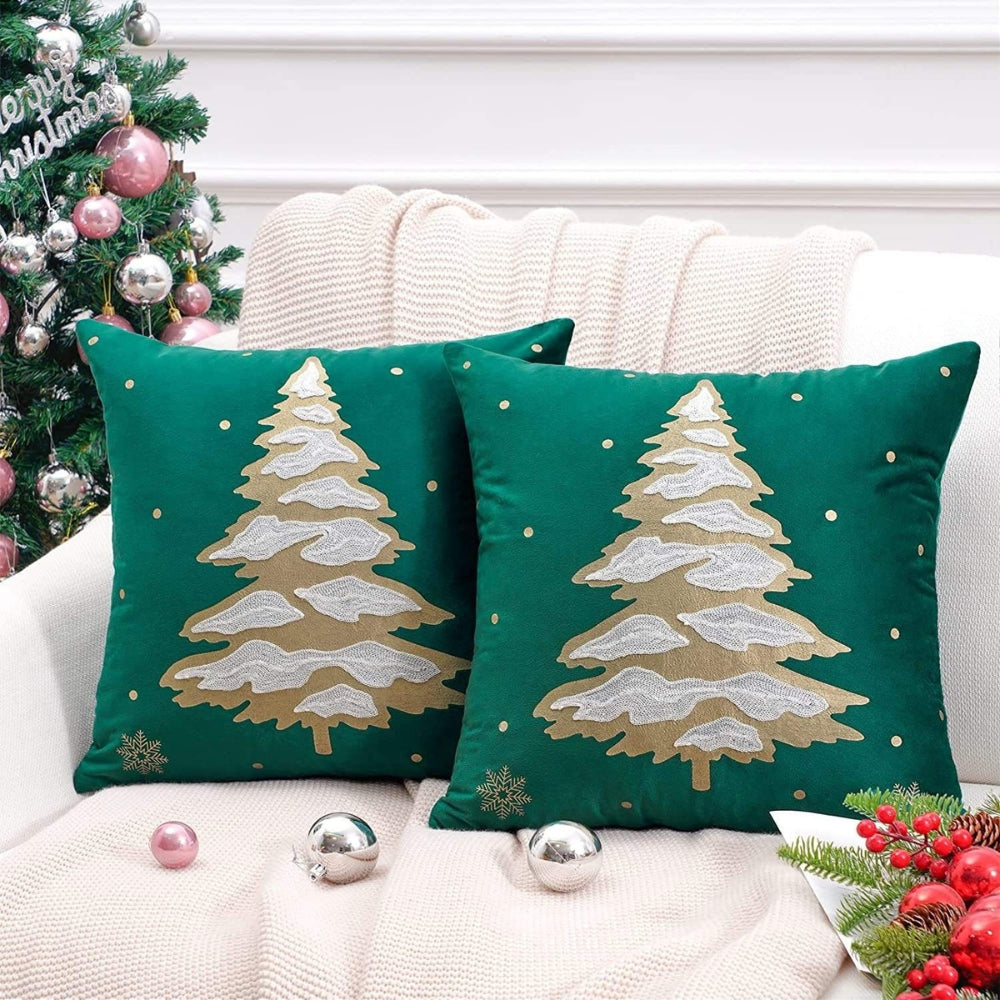 Lisslune | Velvet Christmas Tree Decorative Cushion Cover