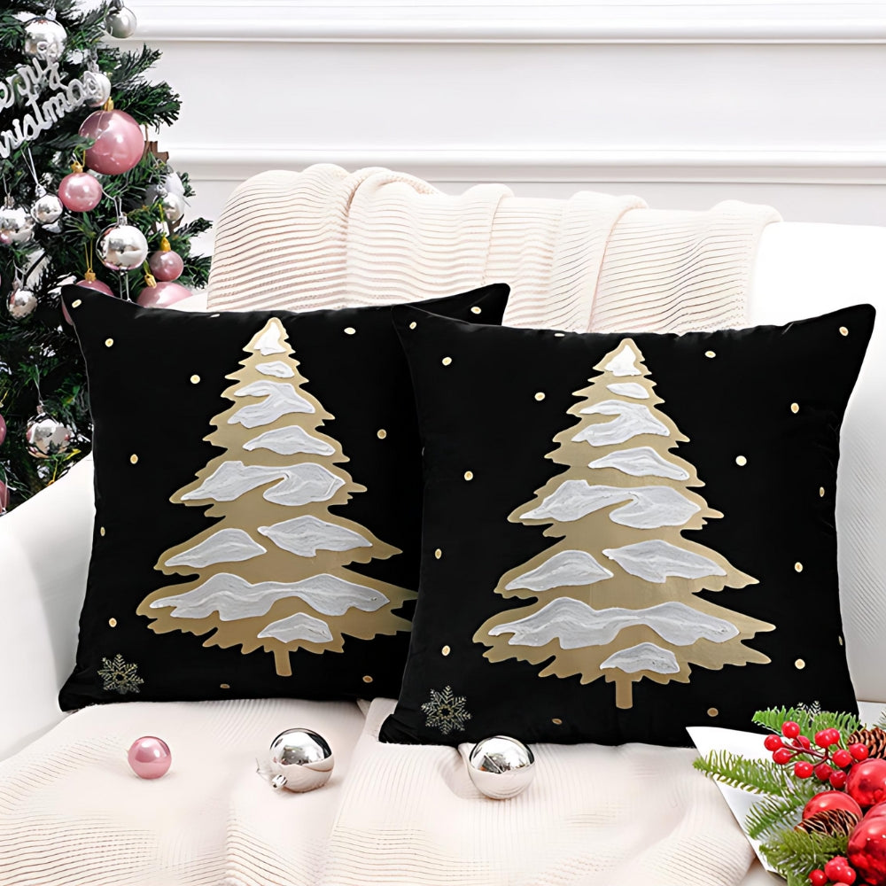 Lisslune | Velvet Christmas Tree Decorative Cushion Cover