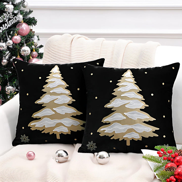Lisslune | Velvet Christmas Tree Decorative Cushion Cover