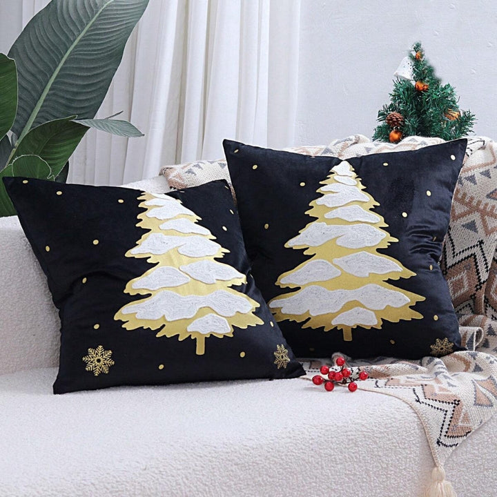 Lisslune | Velvet Christmas Tree Decorative Cushion Cover