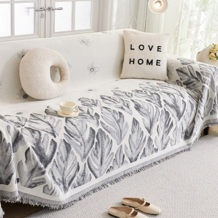 Lisslune | Verdure Leaf Pattern Chenille Sofa Cover