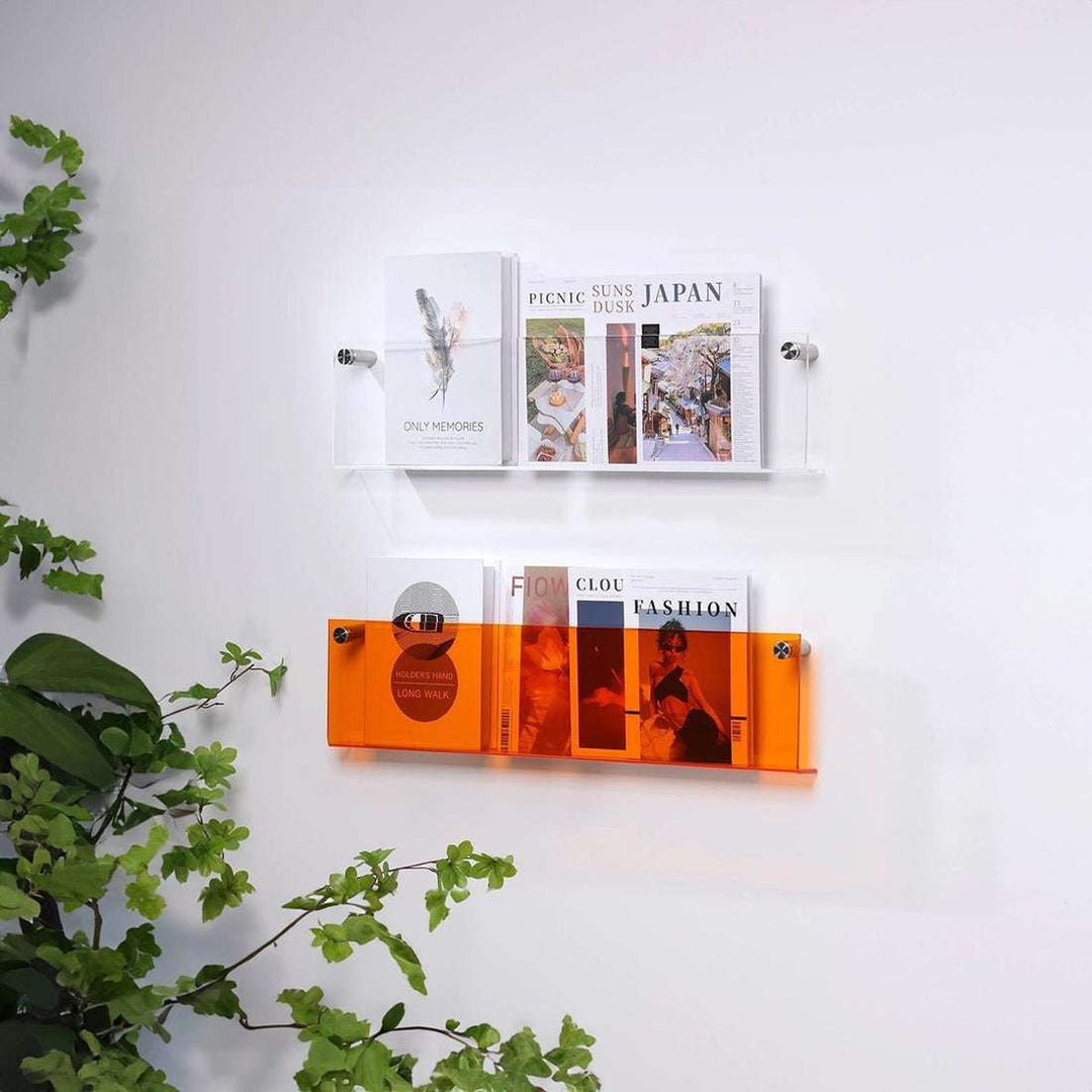 Lisslune | Acrylic Wall-mounted Floating Magazine Rack