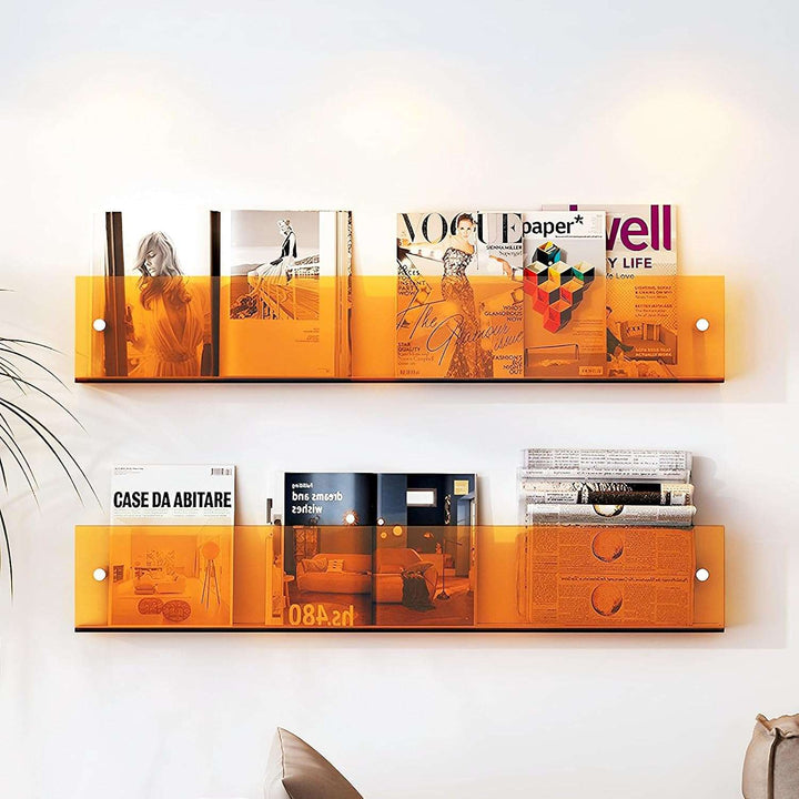 Lisslune | Acrylic Wall-mounted Floating Magazine Rack