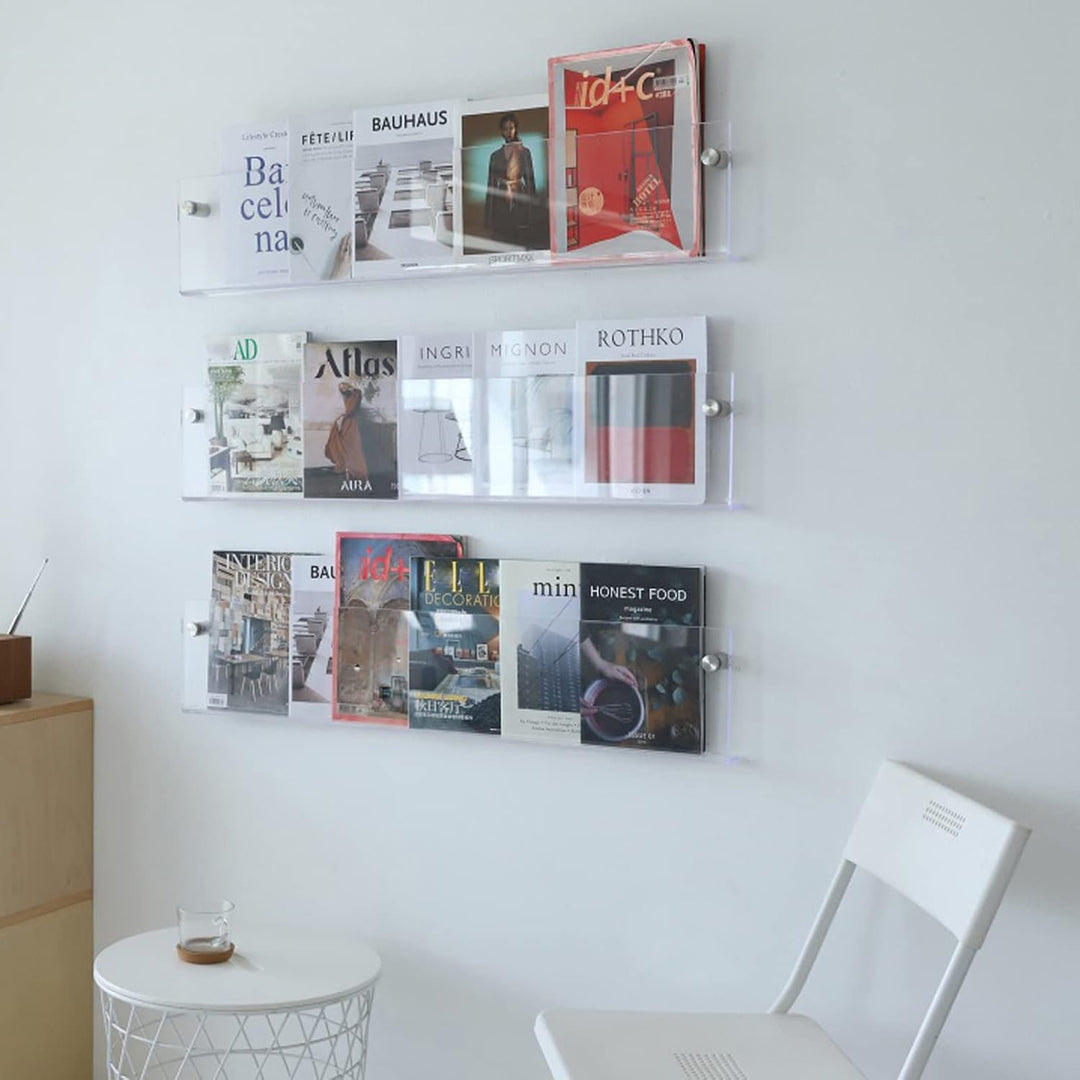Lisslune | Acrylic Wall-mounted Floating Magazine Rack