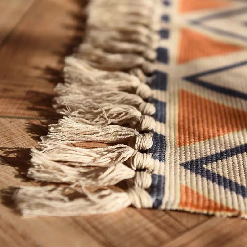 Lisslune | Bohemian Splendor | Vintage Checked Carpet | Cozy Living Mat | Create a Stylish Home