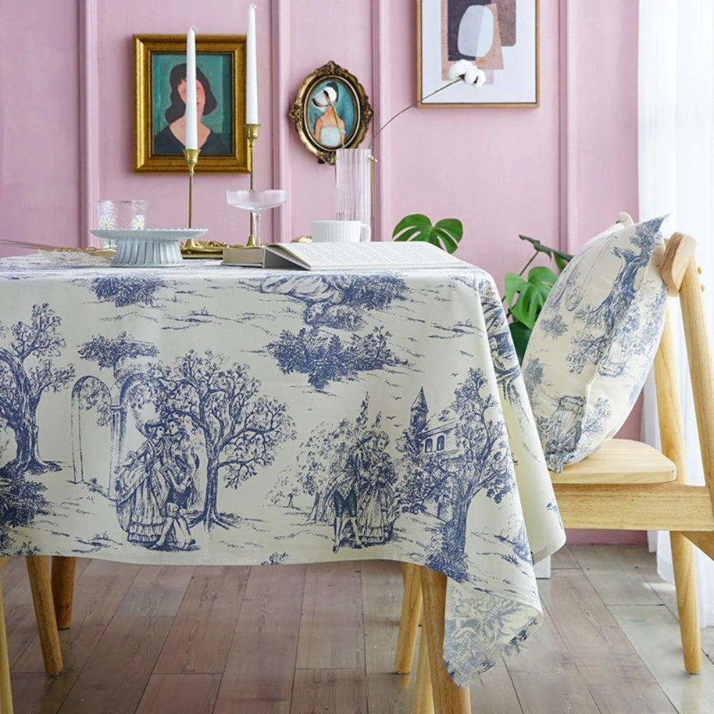 Lisslune | French Classic Blue Vintage Dining Tablecloth
