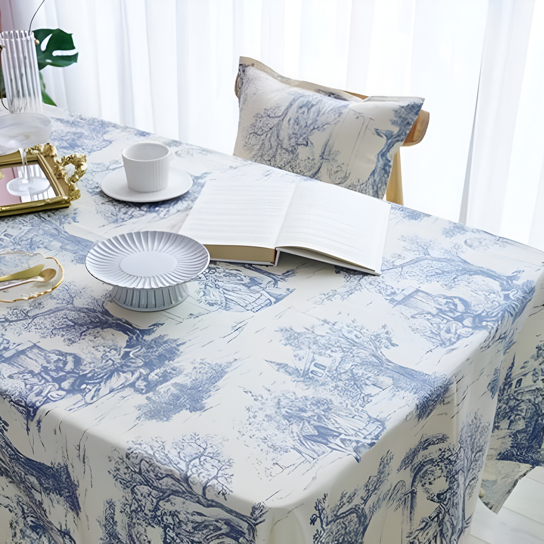 Lisslune | French Classic Blue Vintage Dining Tablecloth