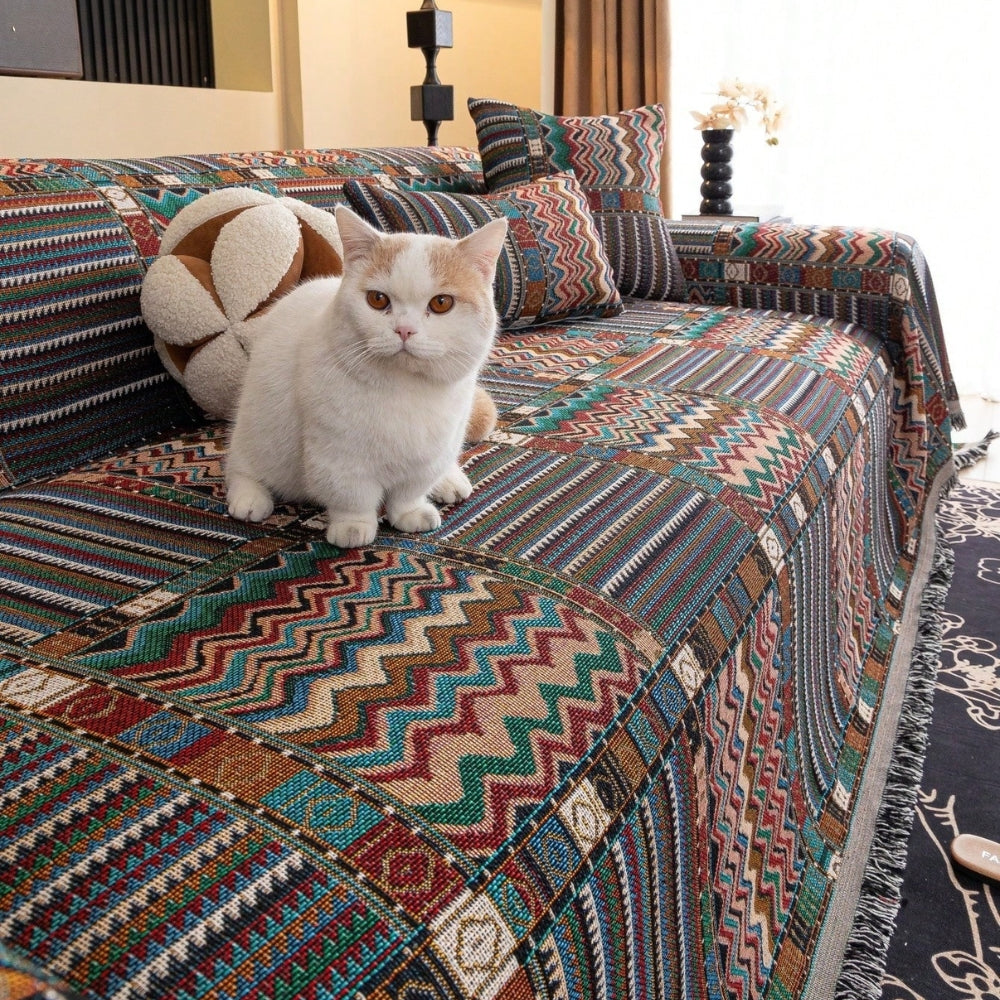 Lisslune | Aurora Stripes Boho Sofa Cover