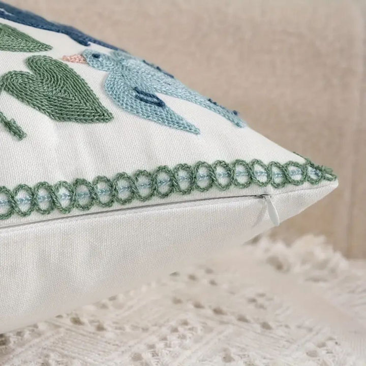 Lisslune | Vintage Botanical Embroidery Cushion Cover