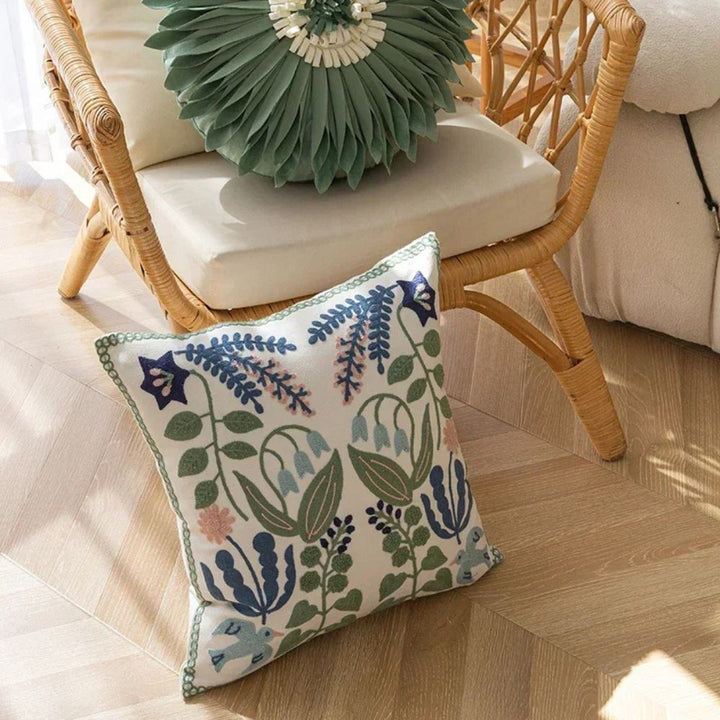 Lisslune | Vintage Botanical Embroidery Cushion Cover