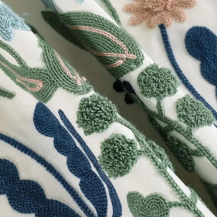 Lisslune | Vintage Botanical Embroidery Cushion Cover