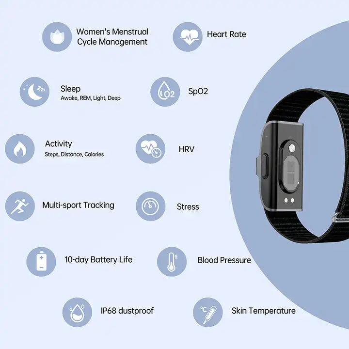 Lisslune | LifeTrack Activity Band – Discreet Fitness Tracker with Heart Rate and Step Counter
