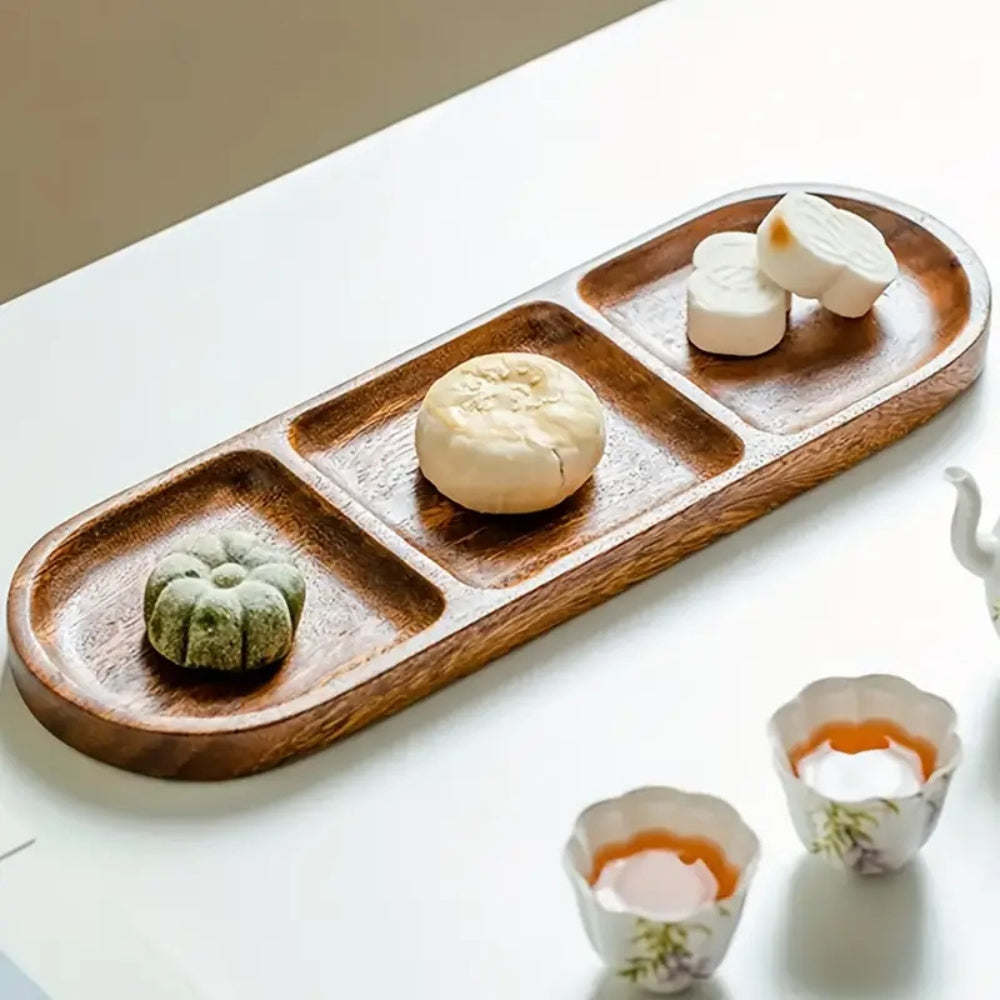 Lisslune | Vivid Wooden Compartment Serving Tray