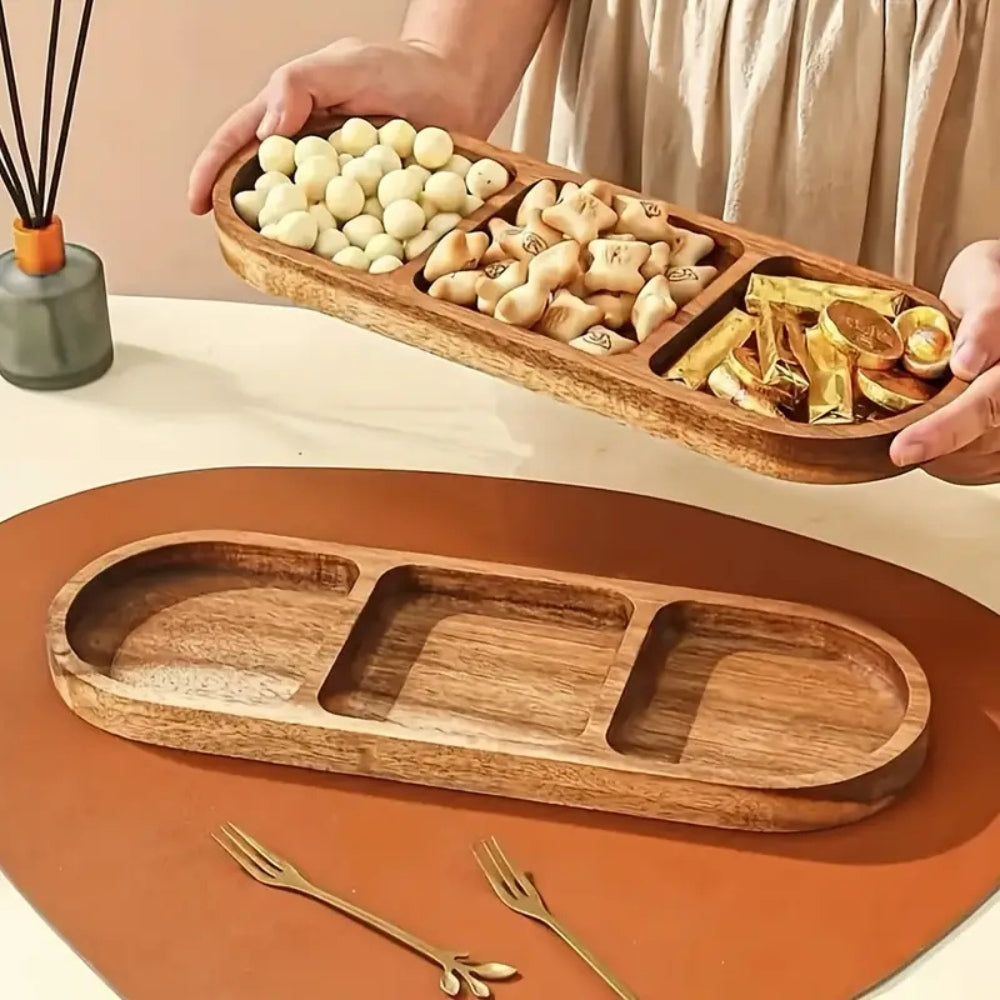 Lisslune | Vivid Wooden Compartment Serving Tray