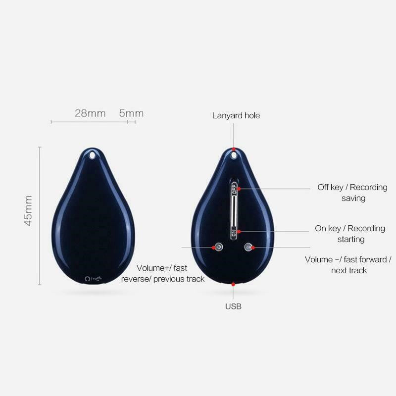 Lisslune | Keychain Voice Recorder – 100-Hour Memory, Portable & Discreet