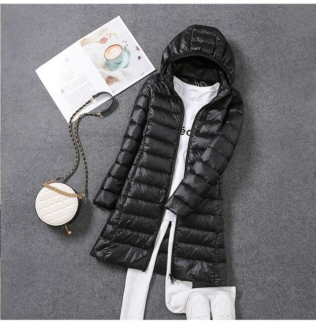 Lisslune | Ultralight, Packable, Long Puffer Coat