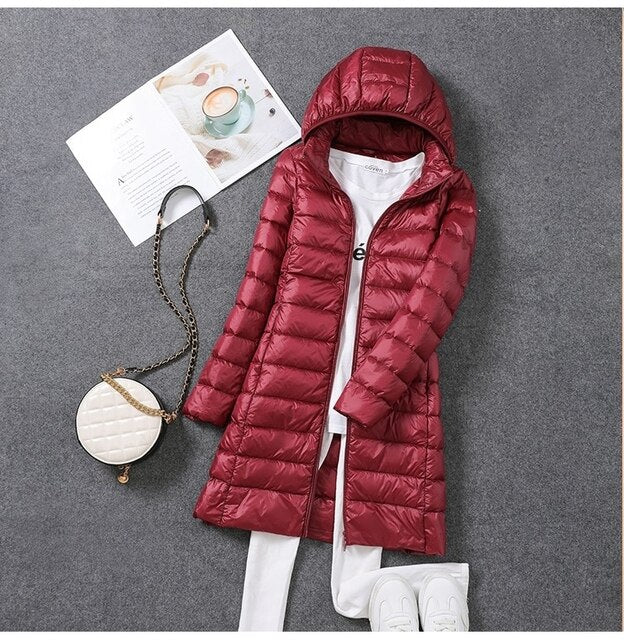 Lisslune | Ultralight, Packable, Long Puffer Coat