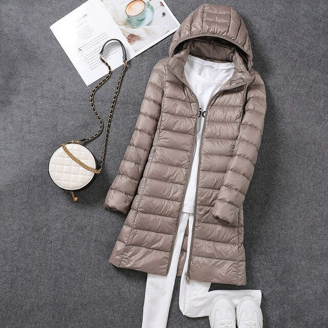 Lisslune | Ultralight, Packable, Long Puffer Coat