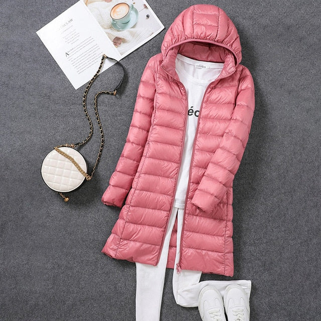 Lisslune | Ultralight, Packable, Long Puffer Coat