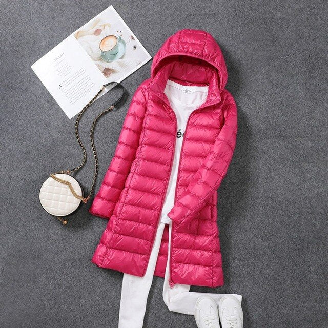Lisslune | Ultralight, Packable, Long Puffer Coat