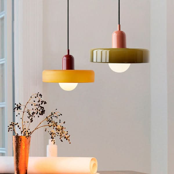 Lisslune | Bauhaus Colored Glass Pendant Light