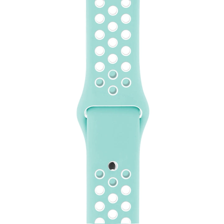 Lisslune | For Apple Watch Series 10 42mm / 9&8&7 41mm / SE 3&SE 2&6&SE&5&4 40mm / 3&2&1 38mm Fashion Classic Silicone Sport Watch Band (White Green)