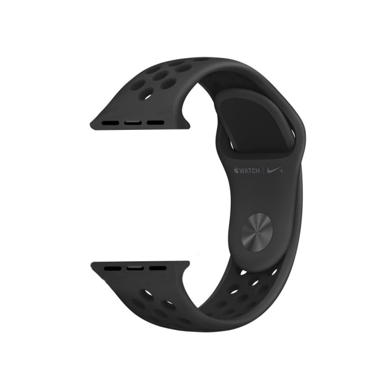 Lisslune | For Apple Watch Series 10 42mm / 9&8&7 41mm / SE 3&SE 2&6&SE&5&4 40mm / 3&2&1 38mm Stylish Classic Silicone Sports Watch Band (Black)