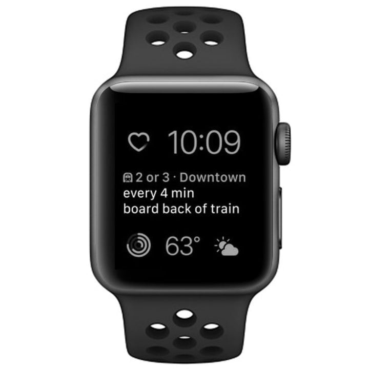 Lisslune | For Apple Watch Series 10 42mm / 9&8&7 41mm / SE 3&SE 2&6&SE&5&4 40mm / 3&2&1 38mm Stylish Classic Silicone Sports Watch Band (Black)
