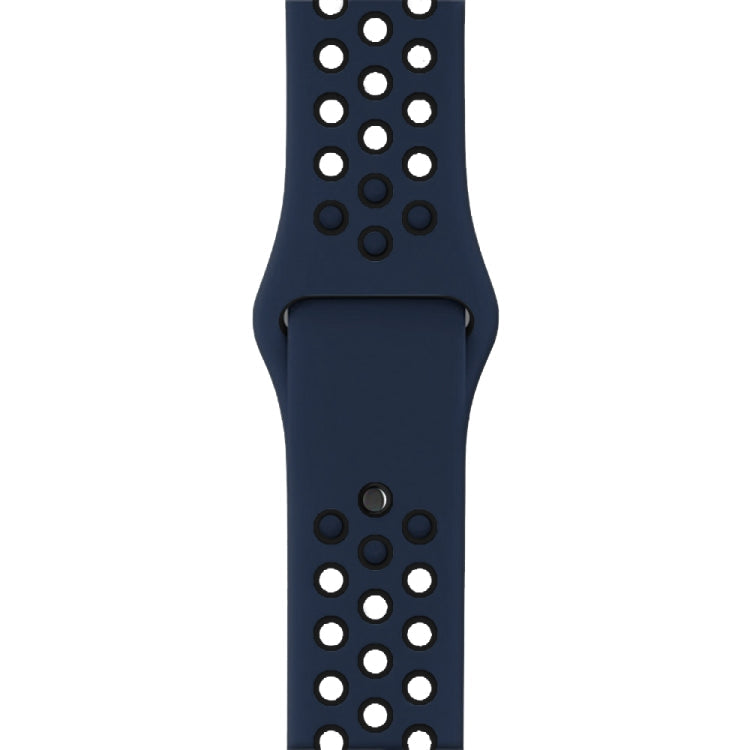 Lisslune | For Apple Watch Series 10 42mm / 9&8&7 41mm / SE 3&SE 2&6&SE&5&4 40mm / 3&2&1 38mm Fashion Classic Silicone Sport Watch Band (Blue Black)