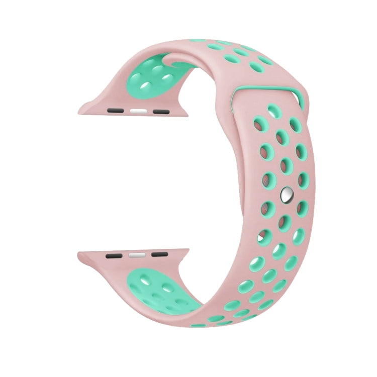 Lisslune | For Apple Watch Series 10 42mm / 9&8&7 41mm / SE 3&SE 2&6&SE&5&4 40mm / 3&2&1 38mm Fashion Classic Silicone Sport Watch Band (Pink Green)