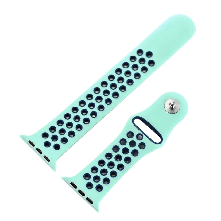 Lisslune | For Apple Watch Series 10 42mm / 9&8&7 41mm / SE 3&SE 2&6&SE&5&4 40mm / 3&2&1 38mm Fashion Classic Silicone Sports Watch Band (Green Blue)