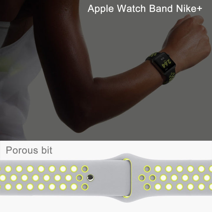 Lisslune | For Apple Watch Series 10 42mm / 9&8&7 41mm / SE 3&SE 2&6&SE&5&4 40mm / 3&2&1 38mm Fashion Classic Silicone Sports Watch Band (Green Blue)