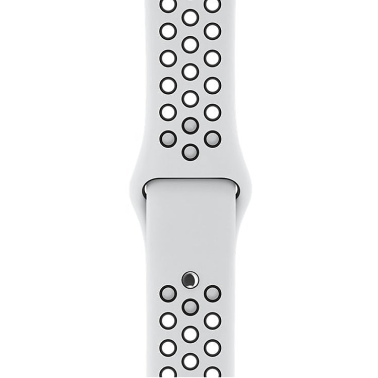 Lisslune | For Apple Watch Series 10 42mm / 9&8&7 41mm / SE 3&SE 2&6&SE&5&4 40mm / 3&2&1 38mm Fashion Classic Silicone Sports Watch Band (White Black)