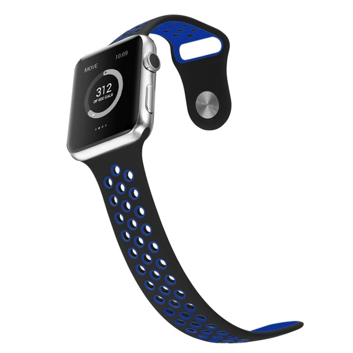 Lisslune | For Apple Watch Ultra 49mm & Watch Ultra 2 49mm / Series 10 46mm / 9 & 8 & 7 45mm / SE 3 & SE 2 & 6 & SE & 5 & 4 44mm / 3 & 2 & 1 42mm Fashion Classic Silicone Sport Band (Dark Blue)