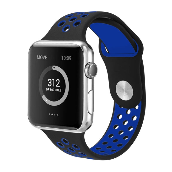 Lisslune | For Apple Watch Ultra 49mm & Watch Ultra 2 49mm / Series 10 46mm / 9 & 8 & 7 45mm / SE 3 & SE 2 & 6 & SE & 5 & 4 44mm / 3 & 2 & 1 42mm Fashion Classic Silicone Sport Band (Dark Blue)