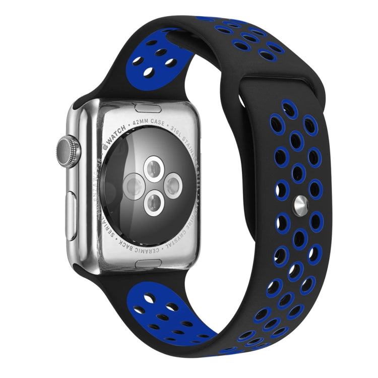 Lisslune | For Apple Watch Ultra 49mm & Watch Ultra 2 49mm / Series 10 46mm / 9 & 8 & 7 45mm / SE 3 & SE 2 & 6 & SE & 5 & 4 44mm / 3 & 2 & 1 42mm Fashion Classic Silicone Sport Band (Dark Blue)