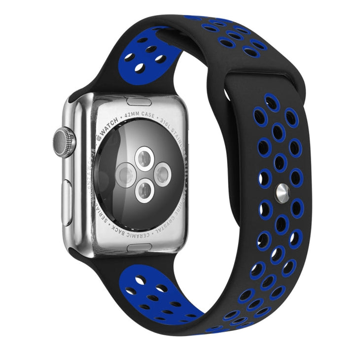 Lisslune | For Apple Watch Ultra 49mm & Watch Ultra 2 49mm / Series 10 46mm / 9 & 8 & 7 45mm / SE 3 & SE 2 & 6 & SE & 5 & 4 44mm / 3 & 2 & 1 42mm Fashion Classic Silicone Sport Band (Dark Blue)