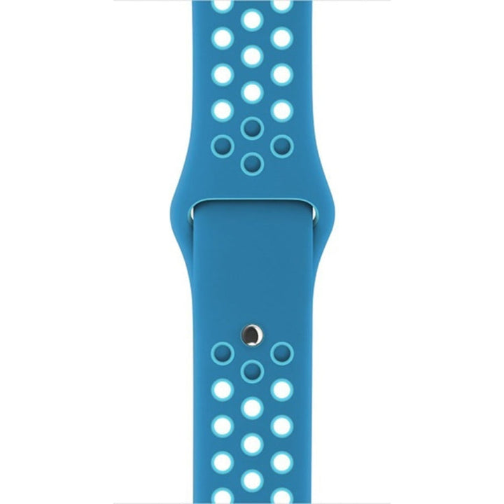 Lisslune | For Apple Watch Ultra 49mm & Watch Ultra 2 49mm / Series 10 46mm / 9 & 8 & 7 45mm / SE 3 & SE 2 & 6 & SE & 5 & 4 44mm / 3 & 2 & 1 42mm Fashion Classic Silicone Sport Watch Band (Blue)