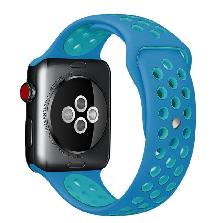 Lisslune | For Apple Watch Ultra 49mm & Watch Ultra 2 49mm / Series 10 46mm / 9 & 8 & 7 45mm / SE 3 & SE 2 & 6 & SE & 5 & 4 44mm / 3 & 2 & 1 42mm Fashion Classic Silicone Sport Watch Band (Blue)