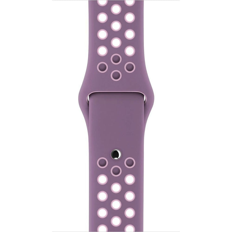 Lisslune | For Apple Watch Ultra 49 mm & Watch Ultra 2 49 mm / Series 10 46 mm / 9 & 8 & 7 45 mm / SE 3 & SE 2 & 6 & SE & 5 & 4 44 mm / 3 & 2 & 1 42 mm Fashionable Classic Silicone Sport Band (Purple Powder)