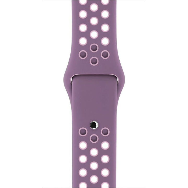 Lisslune | For Apple Watch Ultra 49 mm & Watch Ultra 2 49 mm / Series 10 46 mm / 9 & 8 & 7 45 mm / SE 3 & SE 2 & 6 & SE & 5 & 4 44 mm / 3 & 2 & 1 42 mm Fashionable Classic Silicone Sport Band (Purple Powder)