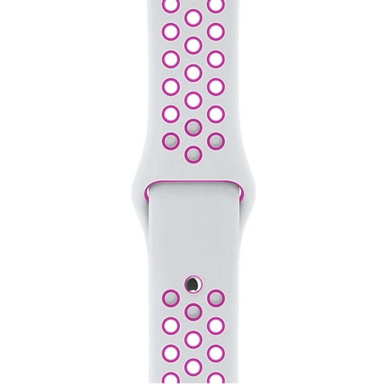 Lisslune | For Apple Watch Ultra 49mm & Watch Ultra 2 49mm / Series 10 46mm / 9 & 8 & 7 45mm / SE 3 & SE 2 & 6 & SE & 5 & 4 44mm / 3 & 2 & 1 42mm Fashion Classic Silicone Sport Watch Band (White Purple)