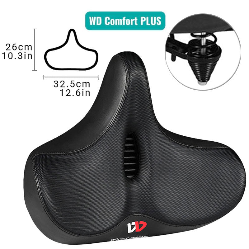 Lisslune | RideEase - Extra Wide & Breathable Comfortable Bike Saddle, Ergonomic Bicycle Seat