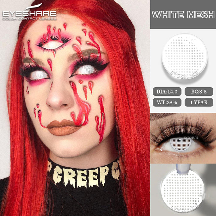 Rynx Cosplay White Mesh 14.0mm 1 Pair | 1 Year